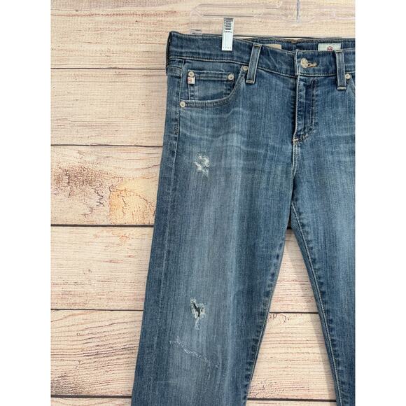 AG Adriano Goldschmied the Nolan Relaxed Slim jeans Women's 28 Blue Distressed - Picture 6 of 14